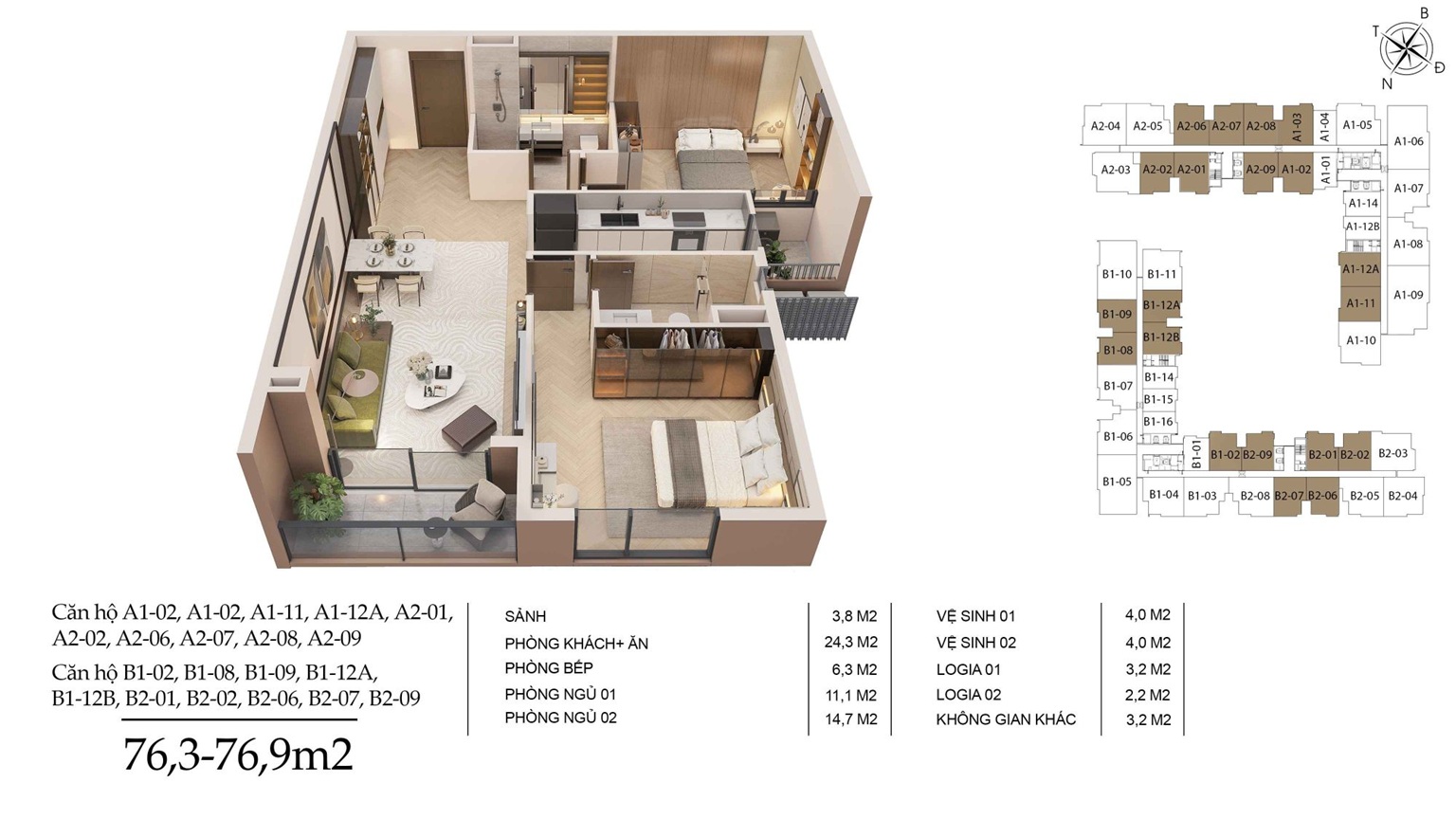 thiết kế căn hộ long biên central việt hưng