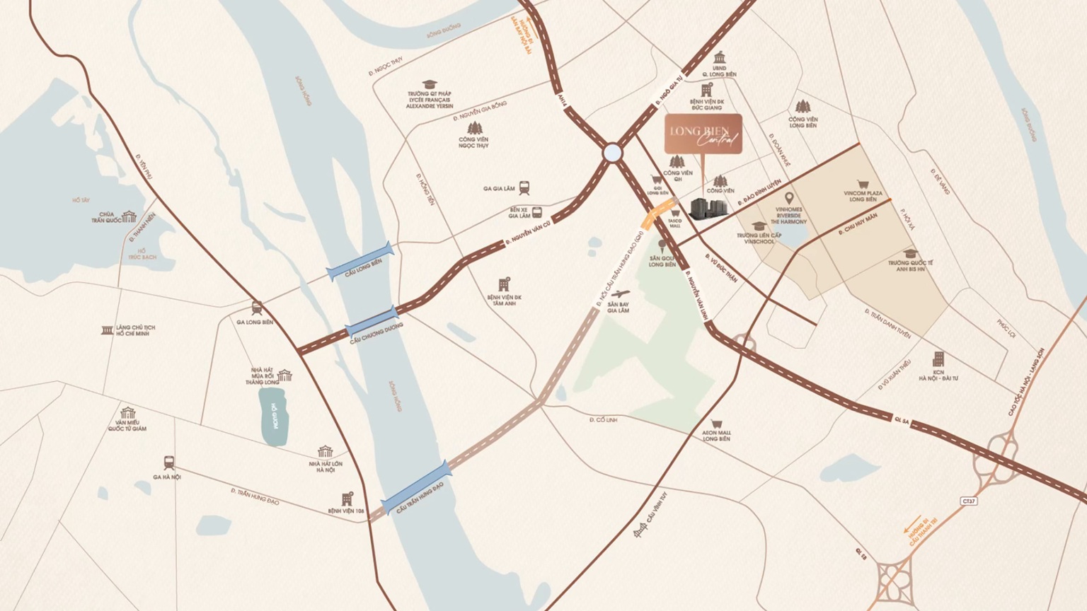 vị trí dự án long biên central việt hưng
